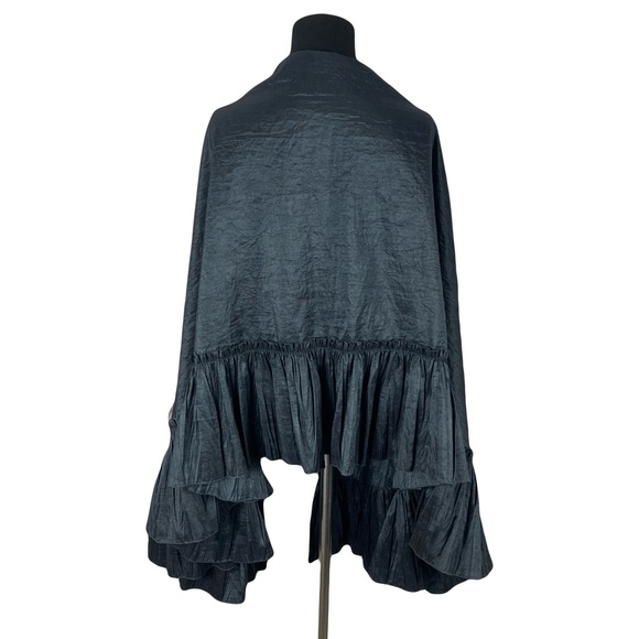 La Perla Midnight Black Ruffled Robe - Picture 4 of 12